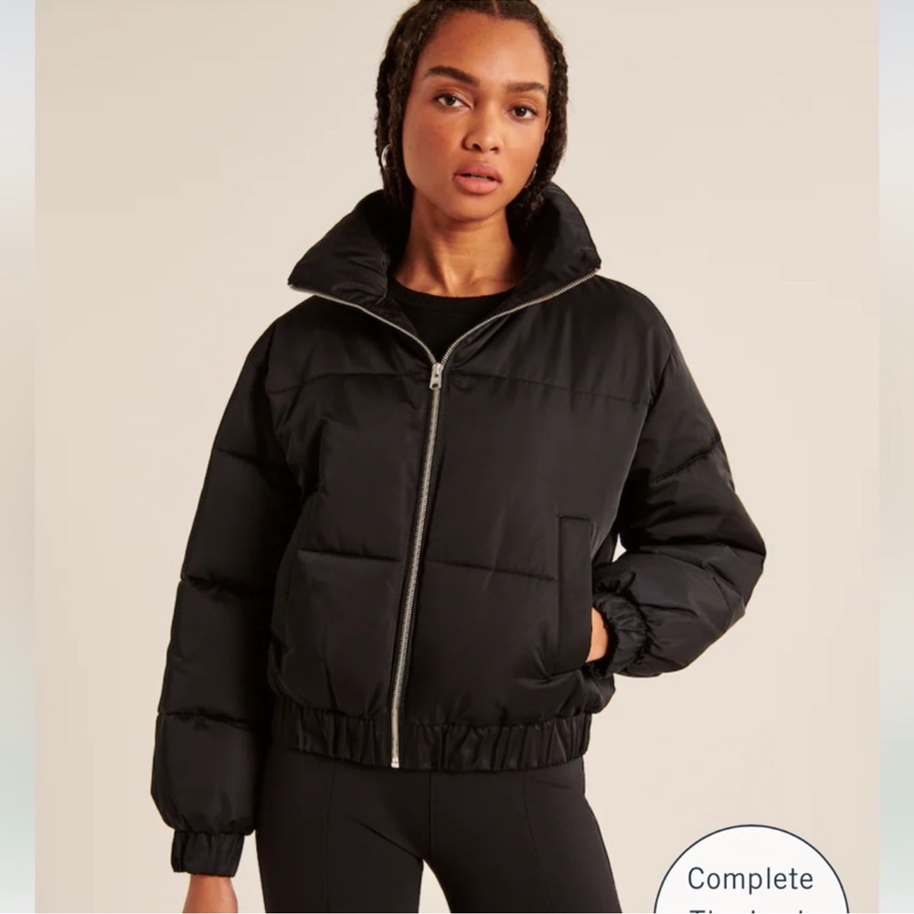 Abercrombie & Fitch ultra puffer jacket, black, NEW